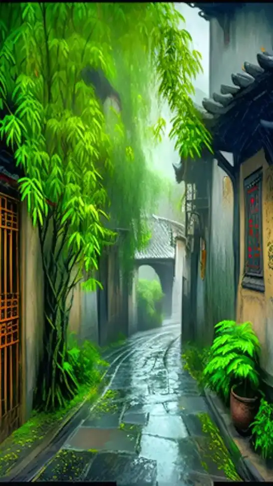 听雨是一种宣泄,看雨是一种解压.#竹林#醒图 #图文热点来了 - 抖音