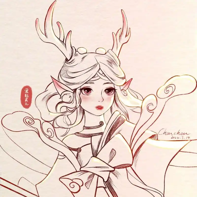 教你画王者荣耀英雄——瑶(附过程图) 要变成光,因为有怕黑的人.