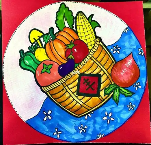 儿童画水彩大丰收