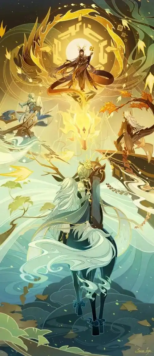 7版本二创##游戏星玩家#  岩王帝君钟离  "此世群魔诸神并起,我虽无意