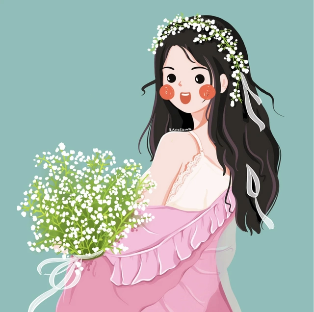 最近超火的手捧鲜花春天头像,太可爱太治愈了