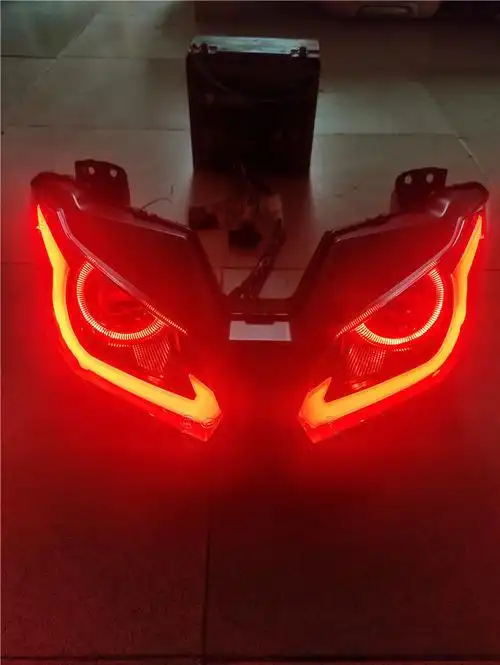 小忍者摩托车大灯总成改装恶魔眼车灯led前后转向灯尾灯跑车配件 六代