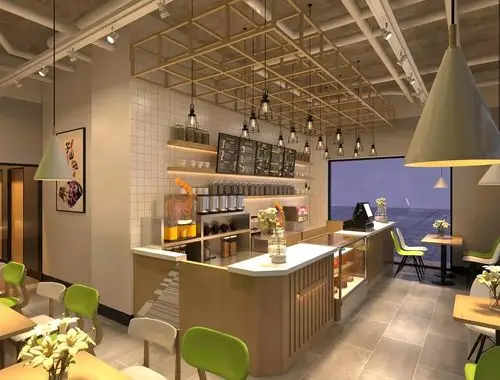 郑州奶茶店装修公司—水吧设计案例效果图赏析