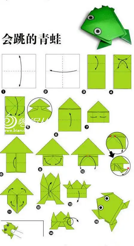 会跳青蛙折纸手工diy教程蝴蝶折纸大全及步骤图解快速对折纸张技巧