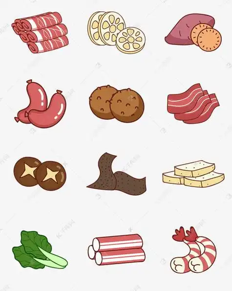 火锅食材简笔画火锅食材简笔画彩色