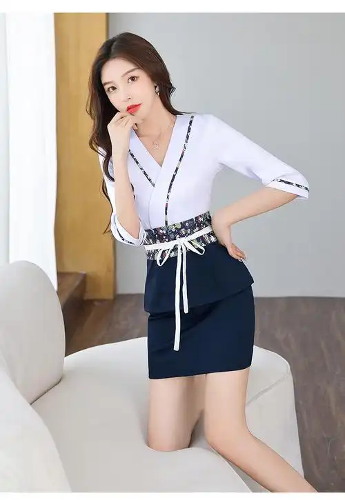 可印字足疗师工作服女秋冬spa技师工装美容师养生会所足浴沐足工衣