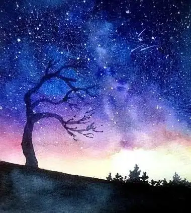 星空水彩画