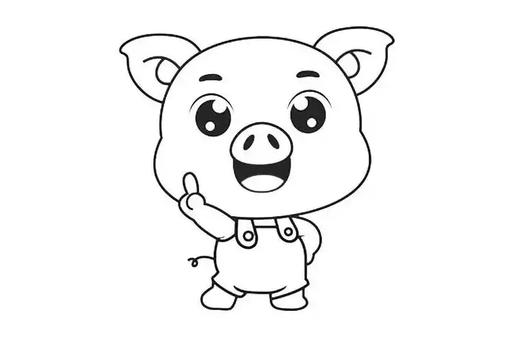 5张猪年卡通小猪形象简笔画