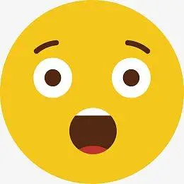 黄色可爱圆脸矢量惊讶表情