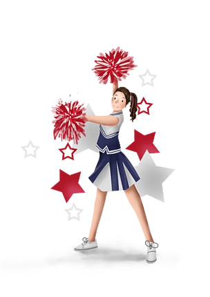 啦啦队女生可爱卡通春季体育比赛篮球比赛小报手抄报运动会背景图片