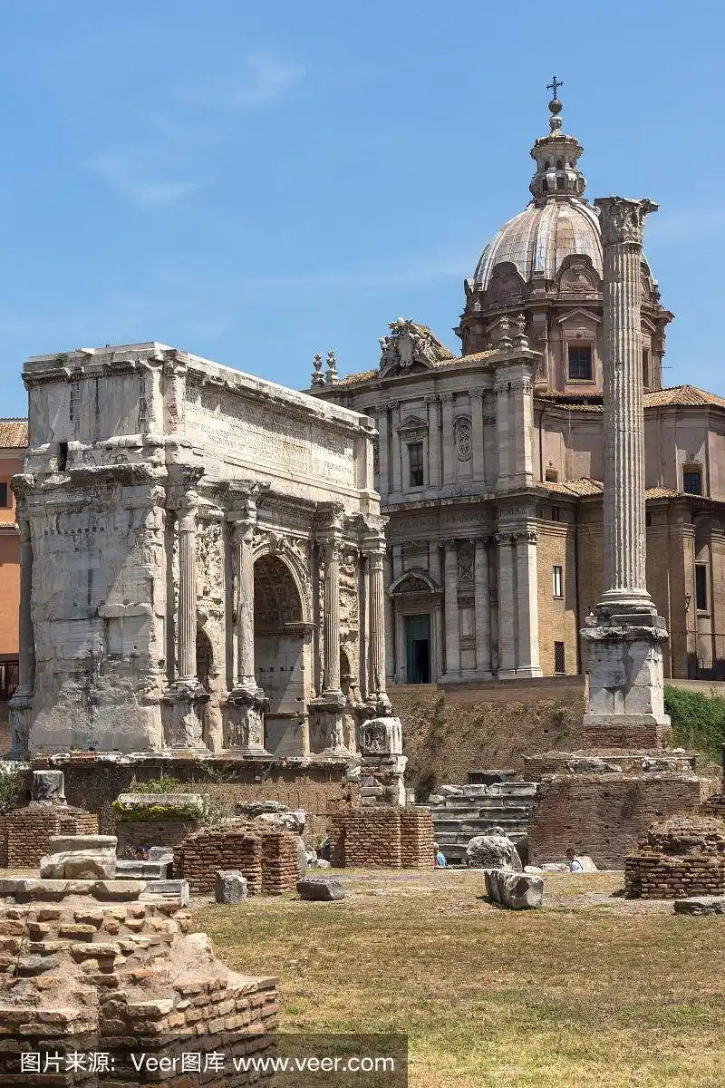 意大利罗马城罗马广场全景