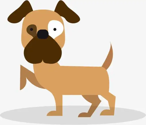 黄色的小狗边框插画