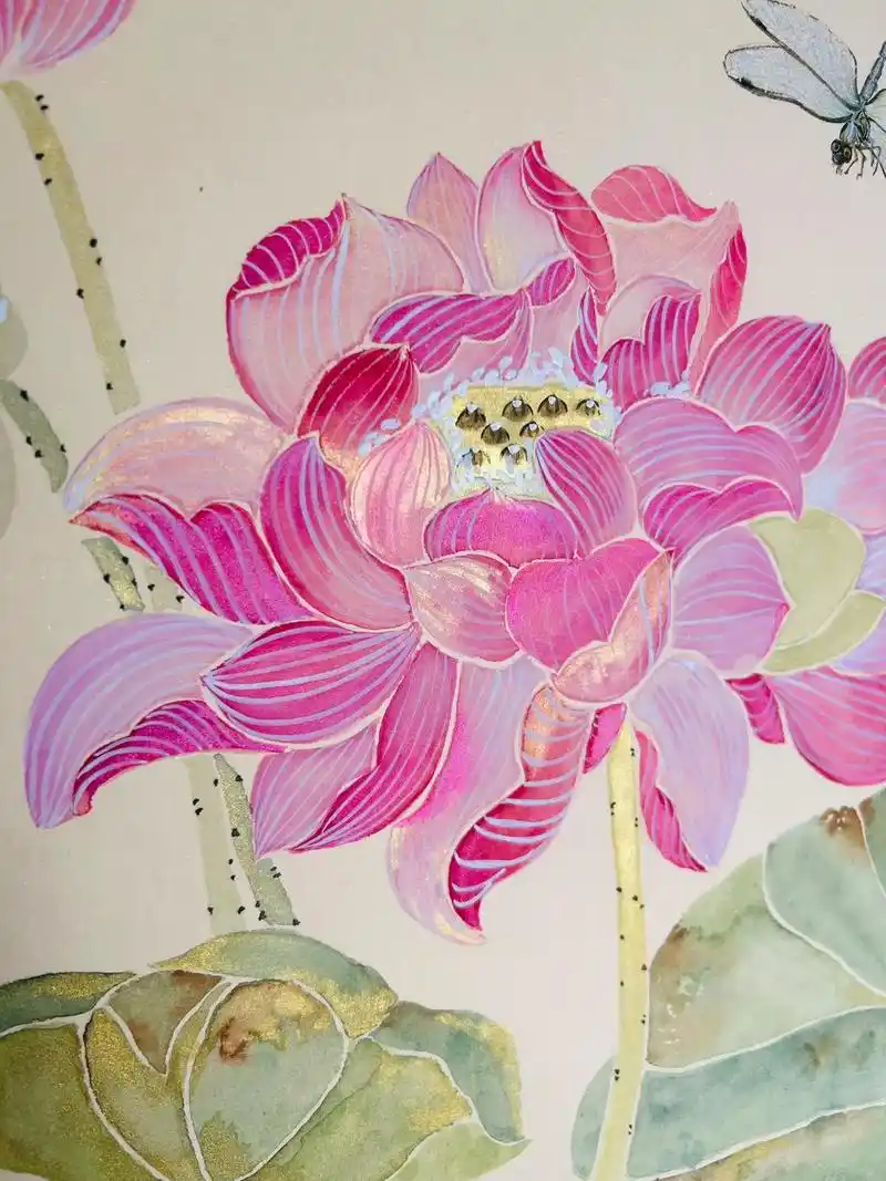 此情不渝 并蒂莲.#并蒂莲 #国画 #没骨画 #荷花 #手绘 - 抖音