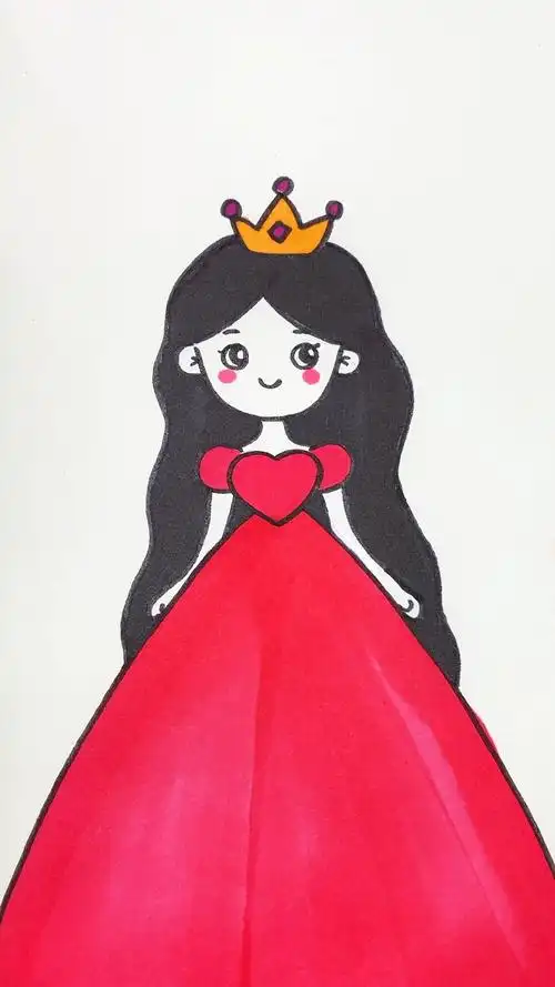 小公主简笔画,简单的小公主画法