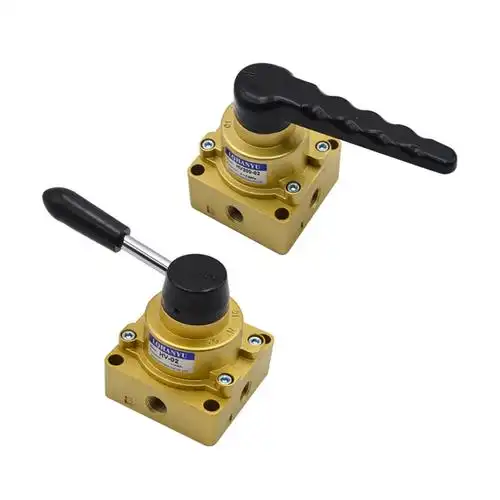 气动开关手转阀手动阀hv200d进两出气缸控制换向气阀古达手板阀02b