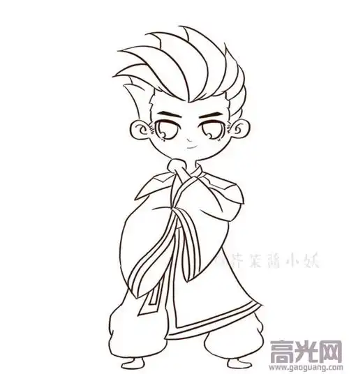 王者荣耀英雄简笔画,王者荣耀狄仁杰简笔画教程