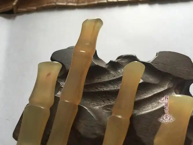 纯天然手工打磨羊角发簪盘发古典发饰竹节特价发饰