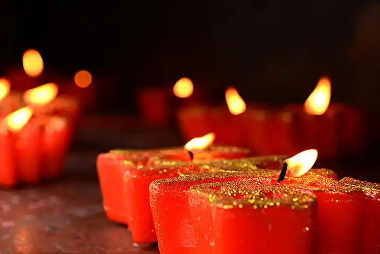 蜡烛,红色,烛火,祈福