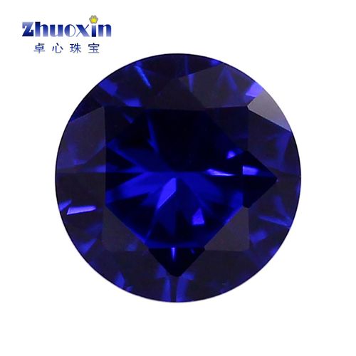 圆形112#尖晶蓝宝石裸石戒面 人造合成宝石戒指项链耳钉饰品镶嵌