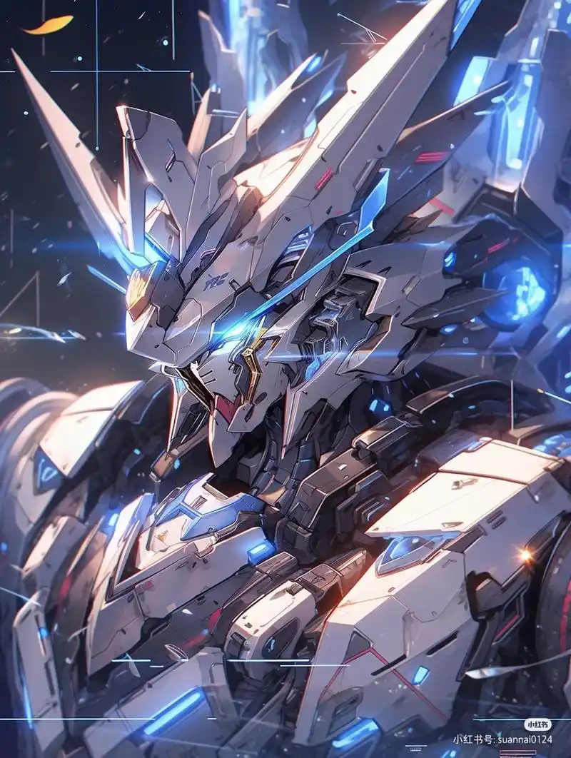 蓝白色系高达机甲头像