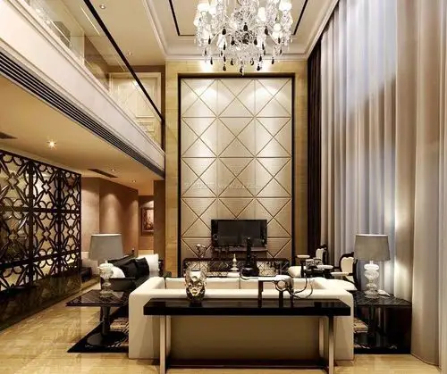 中空别墅挑高客厅装修图片赏析_装信通网效果图