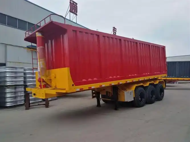 9米后翻自卸车规格公告上户标准价格平板式集装箱半挂车以及自卸式半