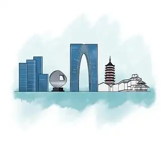 943原创国潮风苏州园林旅游地标建筑插画2359431467苏州城市建筑线稿