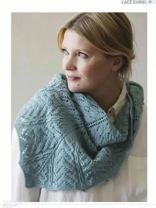 手工编织棒针围巾披肩图解