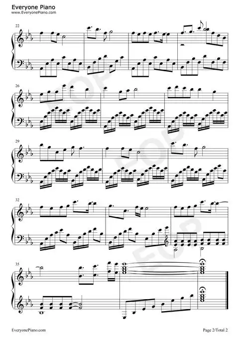 不忘初心-央视春晚压轴曲目五线谱预览2