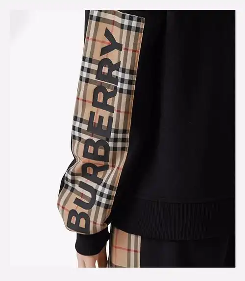2020新款burberry巴宝莉女士vintage格纹装饰休闲连帽外套 黑色 m