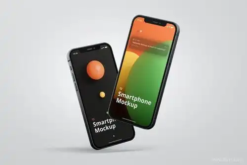 多角度的iphone12手机界面设计展示psd样机素材