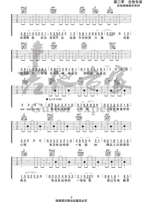 melody remix吉他谱 锦零-两个版本