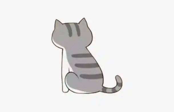 可爱小猫背影
