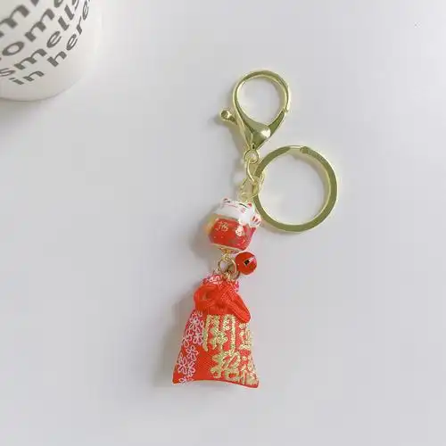 招财开运御守福袋陶瓷招财猫护身符汽车挂件钥匙扣香包送礼品祝福