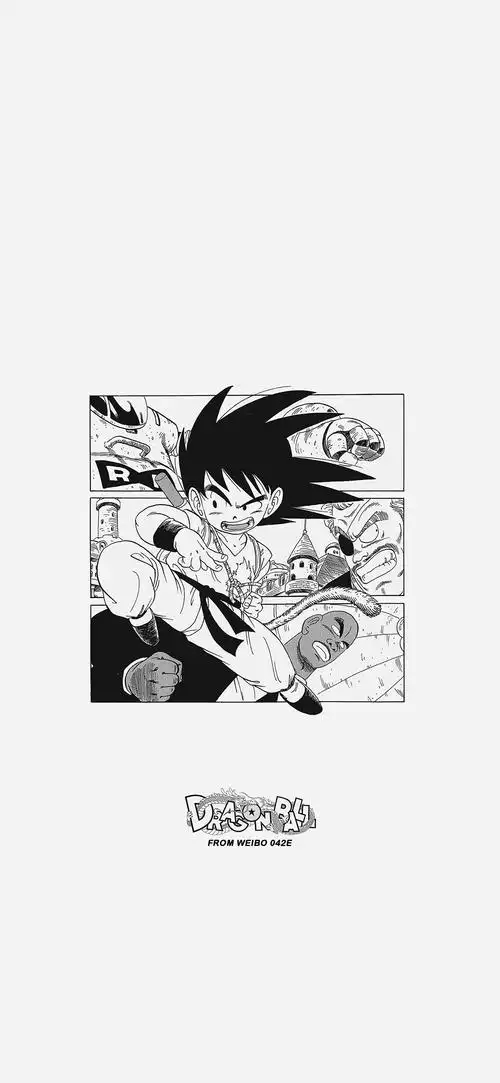 《七龙珠》黑白插画动漫壁纸 七龙珠,动漫插画,动漫壁纸,悟空