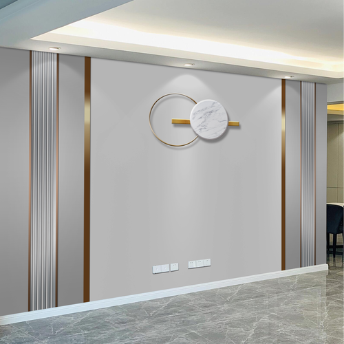 轻奢风电视背景墙壁纸装饰客厅金属线条仿大理石纹墙纸影视墙布画