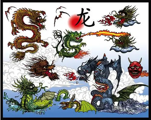 中国龙图腾设计矢量素材