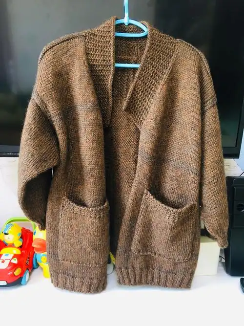 中粗驼绒马海女士棒针外套开衫毛衣-编织教程-编织人生