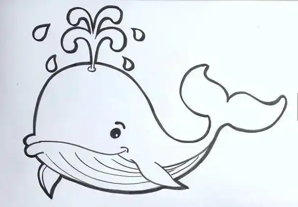 教你画鲸鱼简笔画卡通鲸鱼简笔画教程可爱的q版鲸鱼简笔画鲸鱼简笔画