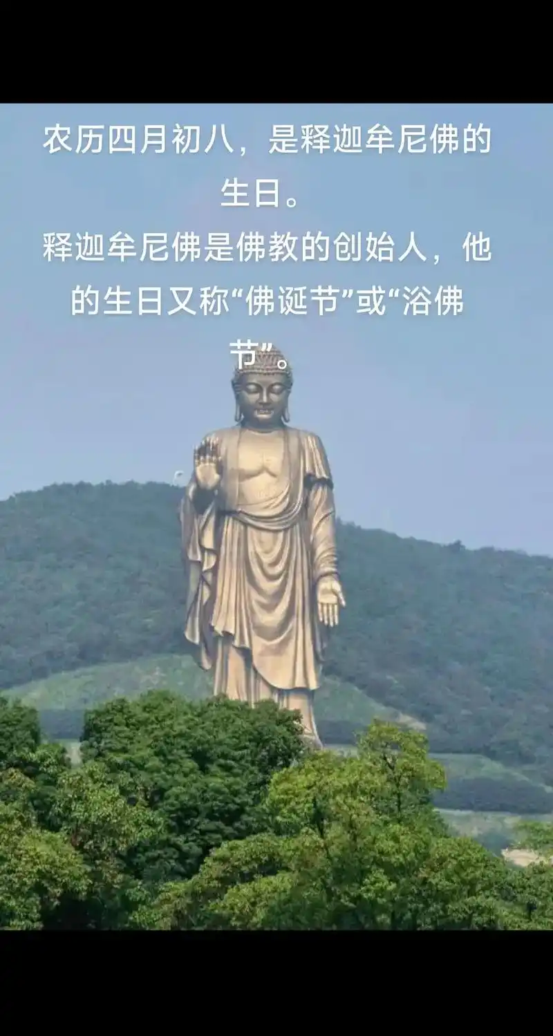 农历四月初八,是释迦牟尼佛的生日.释迦牟尼佛是佛教的创始人 - 抖音
