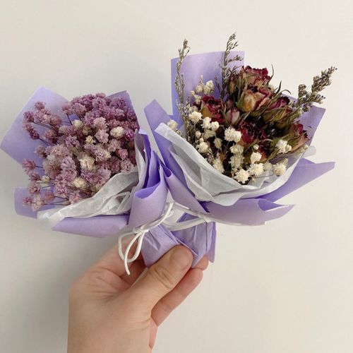 迷你永生满天星干花玫瑰小花束礼盒伴手礼节日创意礼物