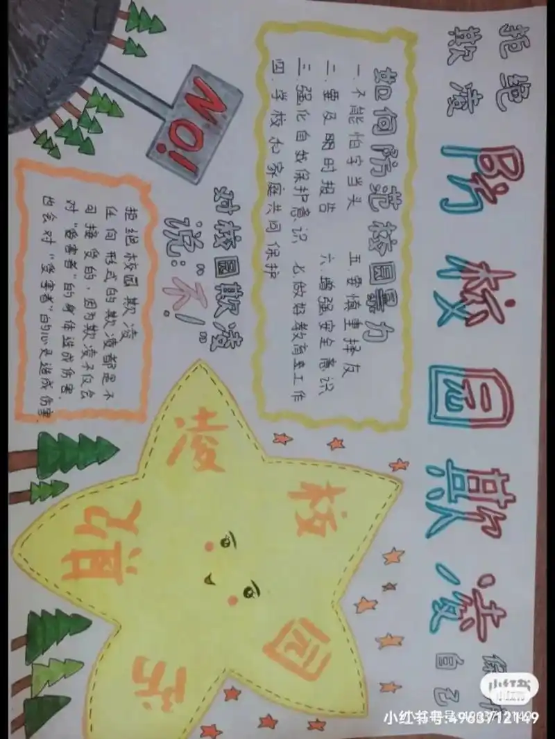 校园暴力手抄报