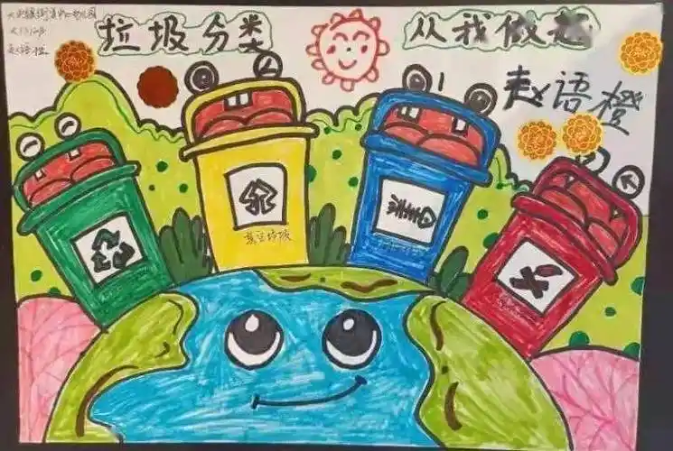 【大丰教育·学前】大中街道中心幼儿园:垃圾分类 我有"画"说_宣传画