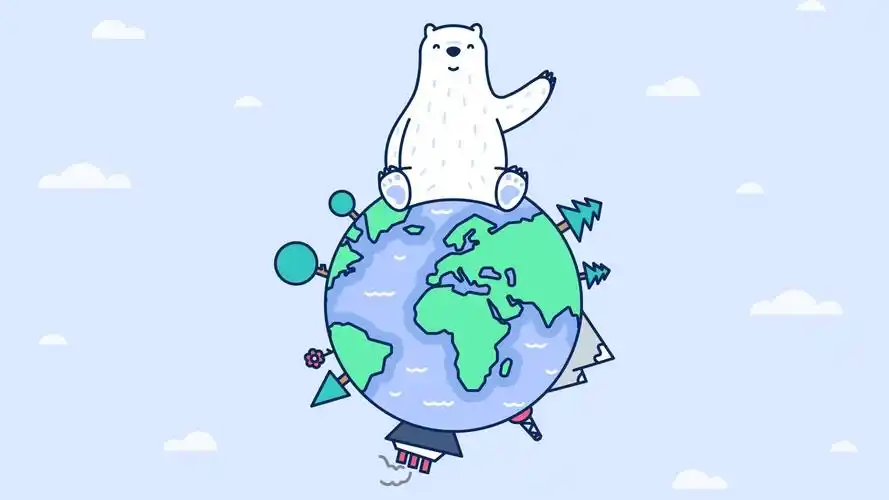卡通北极熊爱地球mac高清壁纸