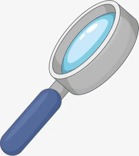 卡通手拿放大镜手绘矢量图 微粒体