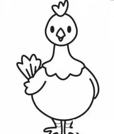 母鸡动物简笔画鸡的简笔画下蛋的鸡妈妈简笔画画法图片步骤幼儿简笔画