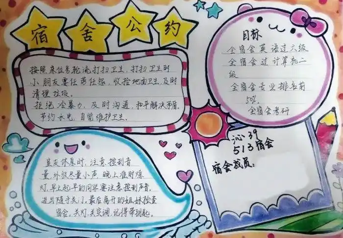 大学生宿舍文明公约手抄报