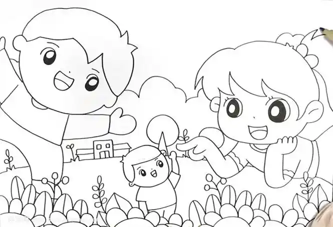 大人国与小人国儿童画