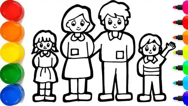 绘画一个家庭成员的简笔画,不仅简单,还能让人一眼看出谁是谁-母婴