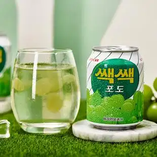 进口饮料整箱网红乐天lotte葡萄汁果汁果肉饮品238ml12罐韩国原装